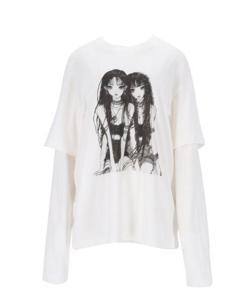 SETSETSET(セットセットセット)の「ALICE LAYERED TEE (WHITE)(Tシャツ/カットソー・レディース・その他・ONE SIZE)」の8枚目の写真