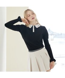 J.JANE（ジェイジェーン）の「パフスリーブカラー ニット (ブラック)（ニット/セーター）」