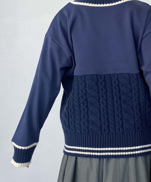 AS KNOW AS plus（アズノゥアズプラス）の「◯チルデンデザイン裏毛スウェットプルオーバー（スウェット・レディース・ネイビー/アイボリー/グリーン・FREE）」の11枚目の写真