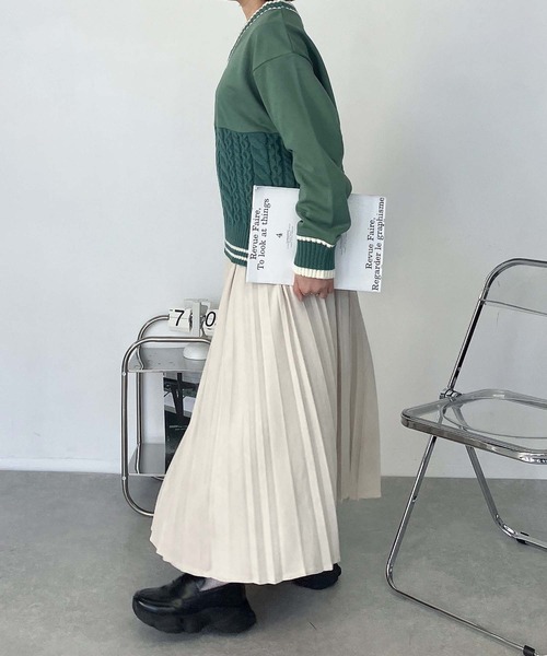 AS KNOW AS plus（アズノゥアズプラス）の「◯チルデンデザイン裏毛スウェットプルオーバー（スウェット・レディース・ネイビー/アイボリー/グリーン・FREE）」の20枚目の写真