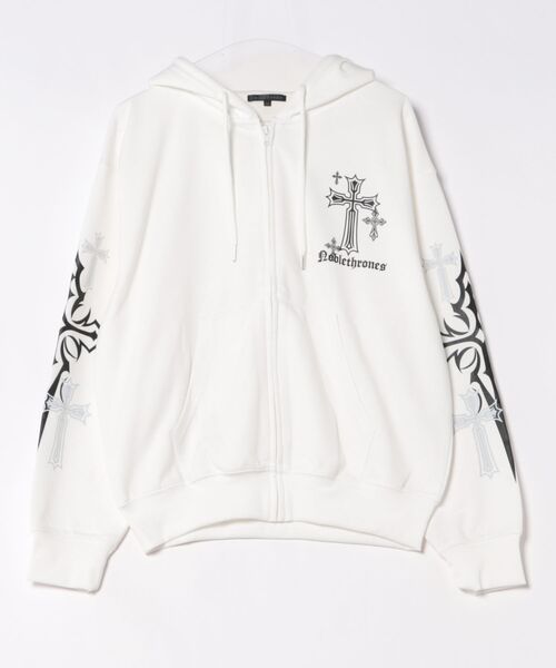 ８(eight)（エイト）の「クロスプリントZIPパーカー（パーカー・メンズ・ブラック/ホワイト/ブラック系その他・LARGE/MEDIUM）」の3枚目の写真