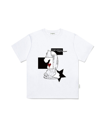 ハートオンザボードプリントオーバーサイズ半袖Tシャツ [2カラー]
