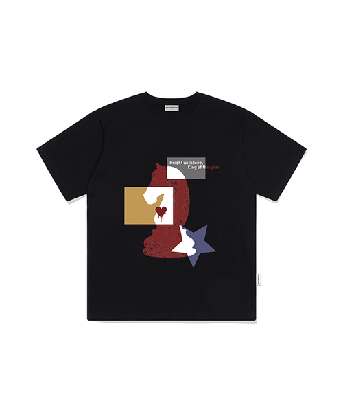 ESCAPEFROM（エスケープフロム）の「ハートオンザボードプリントオーバーサイズ半袖Tシャツ [2カラー]（Tシャツ/カットソー・レディース・ブラック/ホワイト・LARGE/SMALL/MEDIUM）」の2枚目の写真