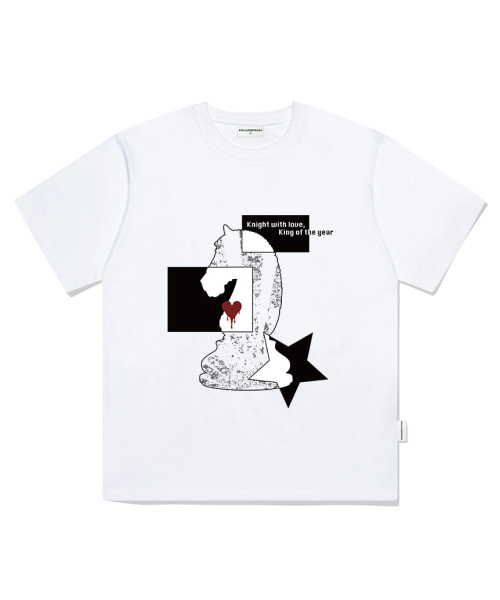 ESCAPEFROM（エスケープフロム）の「ハートオンザボードプリントオーバーサイズ半袖Tシャツ [2カラー]（Tシャツ/カットソー・レディース・ブラック/ホワイト・LARGE/SMALL/MEDIUM）」の3枚目の写真