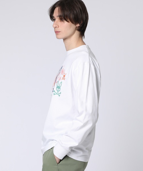 Psycho Bunny(サイコバニー)の「フラワーグラフィック ロングスリーブTシャツ(Tシャツ/カットソー・メンズ・ホワイト/ブラック・MEDIUM/LARGE/X-LARGE)」の3枚目の写真