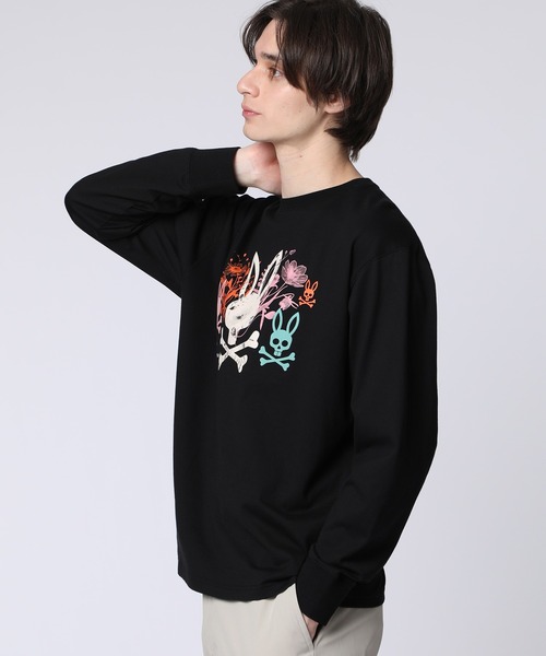 Psycho Bunny(サイコバニー)の「フラワーグラフィック ロングスリーブTシャツ(Tシャツ/カットソー・メンズ・ホワイト/ブラック・MEDIUM/LARGE/X-LARGE)」の11枚目の写真
