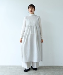 yuni | 12G和紙/Polyester tiered knit ワンピース(ワンピース)