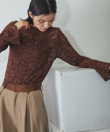 SMILE ORCHID（スマイルオーキッド）の「レースハイネックフリルブラウス（シャツ/ブラウス）」