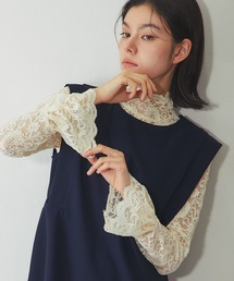 SMILE ORCHID（スマイルオーキッド）の「レースハイネックフリルブラウス（シャツ/ブラウス）」