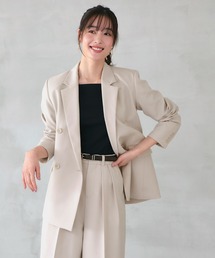 RUIRUE BOUTIQUE（ルイルエブティック）の「洗える ストレッチ 吸水速乾 UVカット 消臭抗菌効果 | マニッシュ スーツ ワイドパンツ セット | パンツスーツ・セットアップ・セレモニースーツ・ママスーツ・通勤スーツ（スーツセット）」