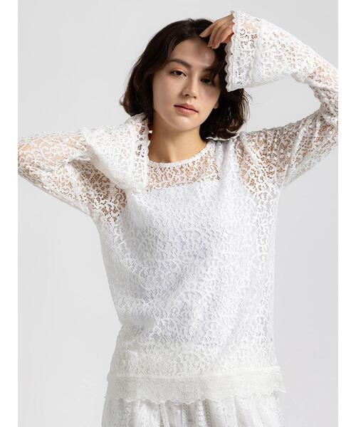 Te chichi（テチチ）の「【Atelier ChouChou】コードレースフレアスリーブトップス（ニット/セーター・レディース・オフホワイト・F）」の7枚目の写真