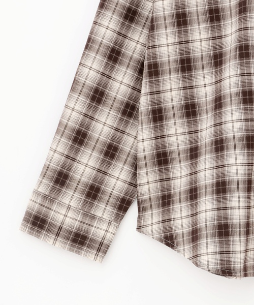 LOVETOXIC（ラブトキシック）の「ルーズチェックシャツ（シャツ/ブラウス・キッズ・ブラック/サックスブルー/ブラウン・M:150cm/L:160cm/S:140cm/130cm）」の12枚目の写真
