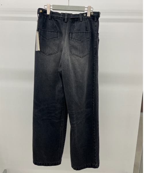 Tamme(タム)の「Tamme DOUBLE KNEE DENIM PANTS (26S0348)(デニムパンツ・メンズ・ブラック/インディゴブルー・1/2)」の9枚目の写真