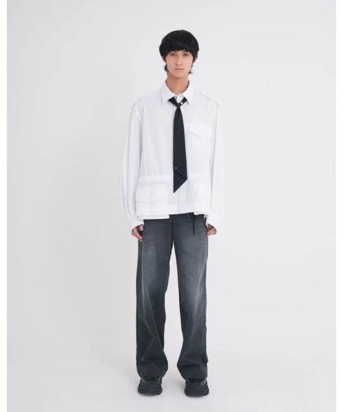 Tamme(タム)の「Tamme DOUBLE KNEE DENIM PANTS (26S0348)(デニムパンツ・メンズ・ブラック/インディゴブルー・1/2)」の3枚目の写真