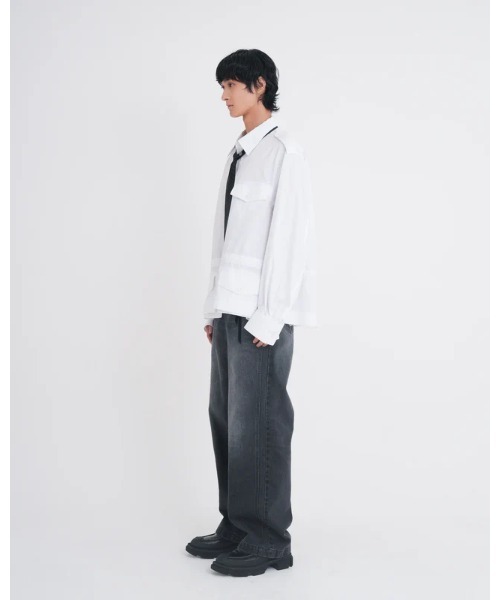 Tamme(タム)の「Tamme DOUBLE KNEE DENIM PANTS (26S0348)(デニムパンツ・メンズ・ブラック/インディゴブルー・1/2)」の4枚目の写真