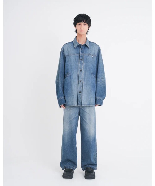 Tamme(タム)の「Tamme DOUBLE KNEE DENIM PANTS (26S0348)(デニムパンツ・メンズ・ブラック/インディゴブルー・1/2)」の10枚目の写真