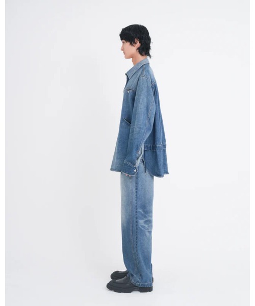 Tamme(タム)の「Tamme DOUBLE KNEE DENIM PANTS (26S0348)(デニムパンツ・メンズ・ブラック/インディゴブルー・1/2)」の12枚目の写真