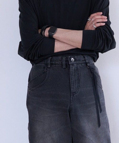 Tamme(タム)の「Tamme DOUBLE KNEE DENIM PANTS (26S0348)(デニムパンツ・メンズ・ブラック/インディゴブルー・1/2)」の21枚目の写真