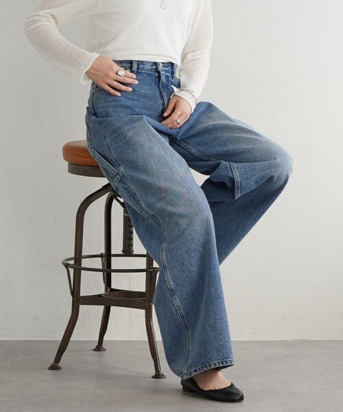 BEARDSLEY（ビアズリー）の「刺繍入りワイドデニム（その他パンツ・レディース・インディゴブルー・3/2/1/0）」の10枚目の写真