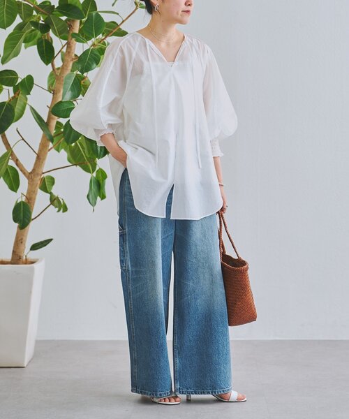 BEARDSLEY（ビアズリー）の「刺繍入りワイドデニム（その他パンツ・レディース・インディゴブルー・3/2/1/0）」の7枚目の写真