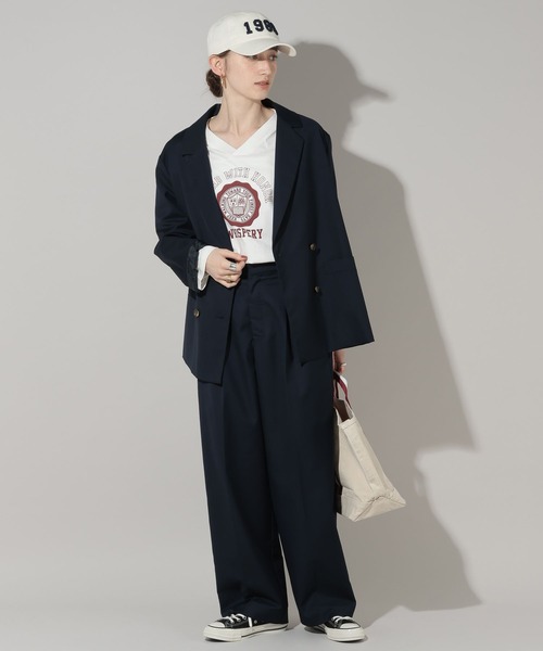 GEORGE'S（ジョージズ）の「フットボールロンＴ（Tシャツ/カットソー・レディース・オフホワイト/グリーン/ネイビー・FREE）」の18枚目の写真