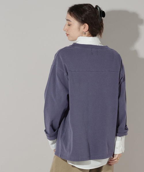 GEORGE'S（ジョージズ）の「フットボールロンＴ（Tシャツ/カットソー・レディース・オフホワイト/グリーン/ネイビー・FREE）」の5枚目の写真