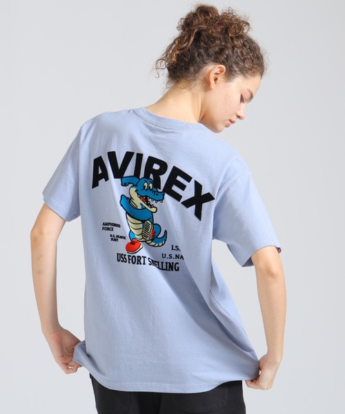 AVIREX(アヴィレックス)の「《WEB&DEPOT限定》USS FORT SNELLING T-SHIRT(Tシャツ/カットソー・レディース・ホワイト/サックスブルー/オリーブ/ブラック/ピンク・F)」の5枚目の写真