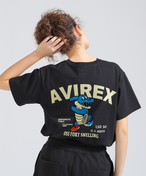 AVIREX(アヴィレックス)の「《WEB&DEPOT限定》USS FORT SNELLING T-SHIRT(Tシャツ/カットソー・レディース・ホワイト/サックスブルー/オリーブ/ブラック/ピンク・F)」の3枚目の写真
