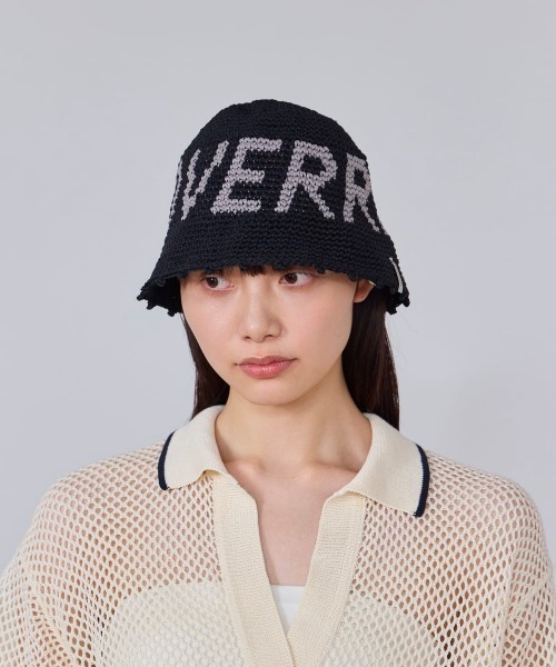 OVERRIDE（オーバーライド）の「OVERRIDE  REC CROCHET LOGO HAT SG / オーバーライド（ハット・レディース・レッド/ブラウン/ブラック・57~59cm）」の2枚目の写真