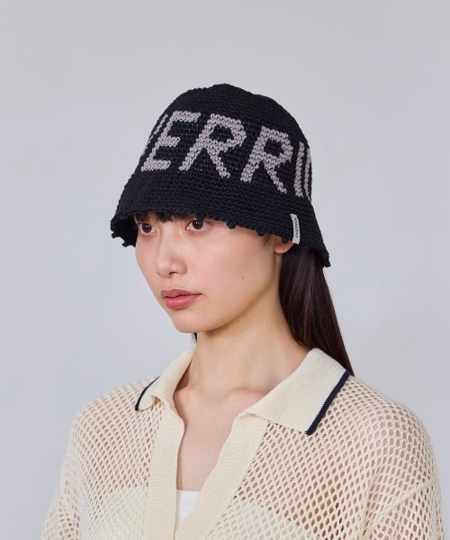 OVERRIDE（オーバーライド）の「OVERRIDE  REC CROCHET LOGO HAT SG / オーバーライド（ハット・レディース・レッド/ブラウン/ブラック・57~59cm）」の4枚目の写真