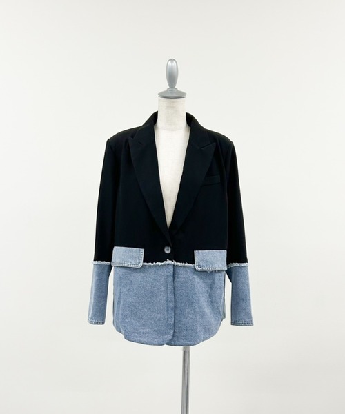 DIESEL　デニム切り替えテーラードジャケット DIESEL（ディーゼル） DIESEL D-CHINO-WORK-FS D-BLAZ-FS デニムスーツ
