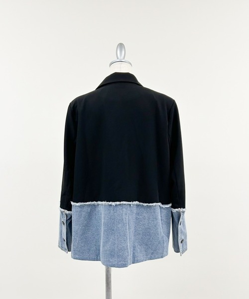 セール】Denim Combination Tailored Jacket(デニム切替テーラード