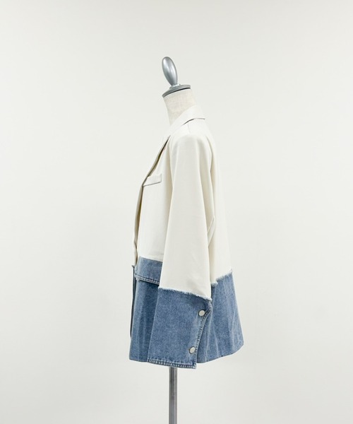 セール】Denim Combination Tailored Jacket(デニム切替テーラード