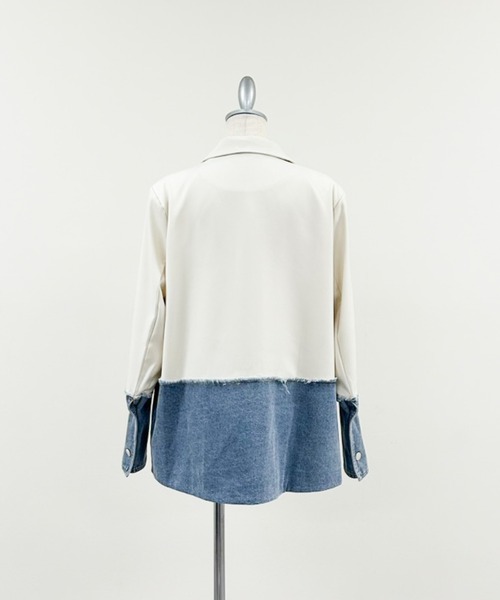 セール】Denim Combination Tailored Jacket(デニム切替テーラード