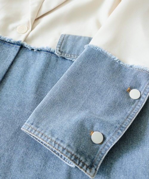 セール】Denim Combination Tailored Jacket(デニム切替テーラード