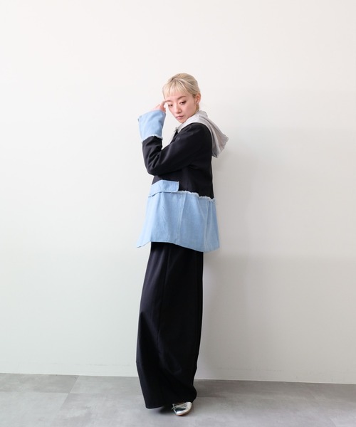 セール】Denim Combination Tailored Jacket(デニム切替テーラード