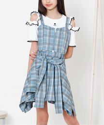 algy | チェックビスチェ&シャツ巻き風キュロットセット(セットアップ)