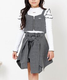 algy | チェックビスチェ&シャツ巻き風キュロットセット(セットアップ)