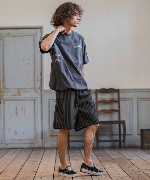 CAMBIO(カンビオ)の「mp14669-Classic Pinstripe Short Pants ショートパンツ(S60426cmb)(その他パンツ・メンズ・ダークカーキ/ライトグレー/ブラック/グレイッシュベージュ・S/M/L)」の8枚目の写真