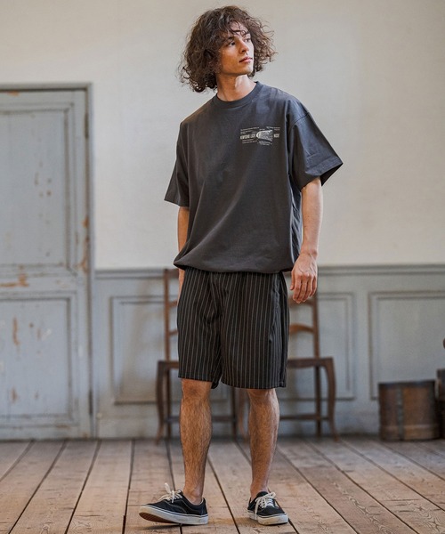 CAMBIO(カンビオ)の「mp14669-Classic Pinstripe Short Pants ショートパンツ(S60426cmb)(その他パンツ・メンズ・ダークカーキ/ライトグレー/ブラック/グレイッシュベージュ・S/M/L)」の9枚目の写真