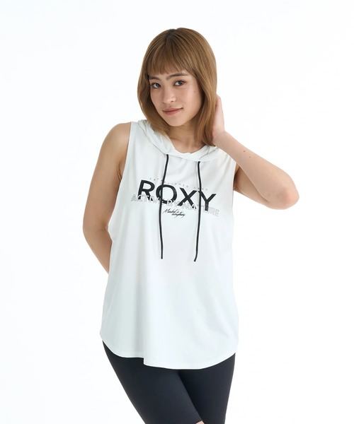 ROXY（ロキシー）の「ROXY ウィメンズ FITNESS MOVE ON その他トップス 【2026年春夏モデル】/ロキシーフード付きUVカット速乾ノースリーブ（タンクトップ・レディース・ブラック/グリーン/ホワイト・SMALL/MEDIUM/LARGE）」の2枚目の写真