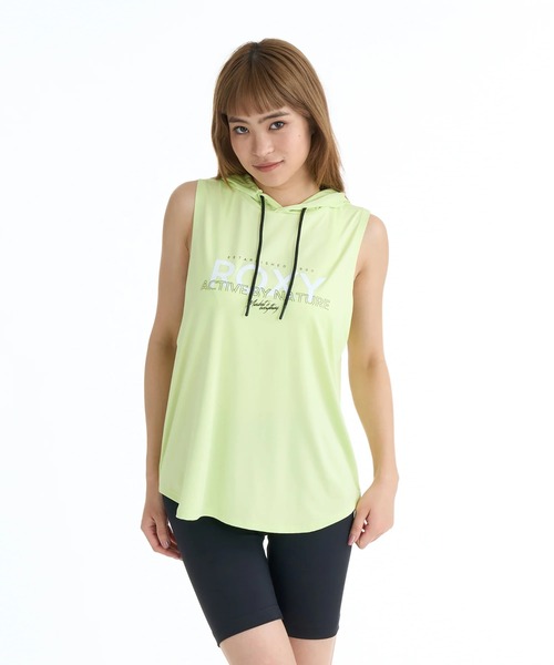 ROXY（ロキシー）の「ROXY ウィメンズ FITNESS MOVE ON その他トップス 【2026年春夏モデル】/ロキシーフード付きUVカット速乾ノースリーブ（タンクトップ・レディース・ブラック/グリーン/ホワイト・SMALL/MEDIUM/LARGE）」の4枚目の写真