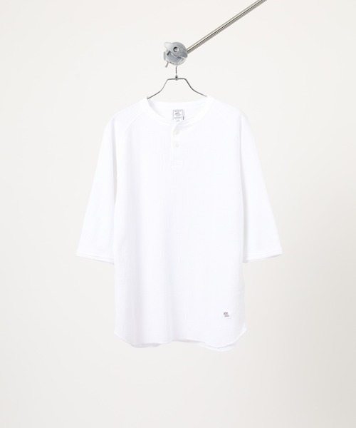 JEMORGAN(ジェーイーモーガン)の「JEMORGAN ワッフル7分袖ヘンリー(Tシャツ/カットソー・メンズ・ホワイト/ナチュラル/杢グレー/モカ/マスタード/ブラック/ネイビー・S/M/L/XL)」の8枚目の写真