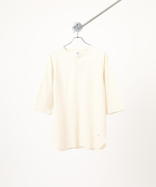 JEMORGAN(ジェーイーモーガン)の「JEMORGAN ワッフル7分袖ヘンリー(Tシャツ/カットソー・メンズ・ホワイト/ナチュラル/杢グレー/モカ/マスタード/ブラック/ネイビー・S/M/L/XL)」の11枚目の写真