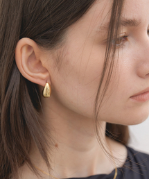 polka dots point earrings (E029_gold)