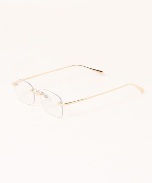 Revo.(レボ)の「リムレス スクエア型 メガネ クリアレンズ 伊達メガネ フチなしメガネ(メガネ・メンズ・ゴールド/シルバー・FREE)」の2枚目の写真