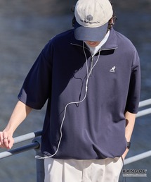 KANGOL/カンゴール 別注 ロゴ ワンポイント刺繍 ハーフジップ ドローコード 半袖プルオーバー＜UVカット/吸水速乾＞