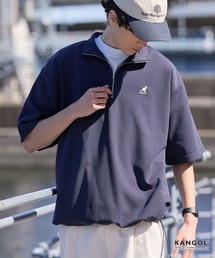 【ネイビー】針抜きハーフジップカットソー <NATIVE> (MENS) 耐久性アウトドアハーフジッププルオーバー - 暗色トーン、カジュアル