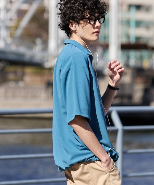 KANGOL（カンゴール）の「KANGOL/カンゴール 別注 ロゴ ワンポイント刺繍 ハーフジップ ドローコード 半袖プルオーバー＜UVカット/吸水速乾＞（Tシャツ/カットソー・メンズ・ブルー/オフホワイト/レッド系/ブラック/ライトグレー/モカ/ネイビー/ダークグレー・S/L/M）」の13枚目の写真