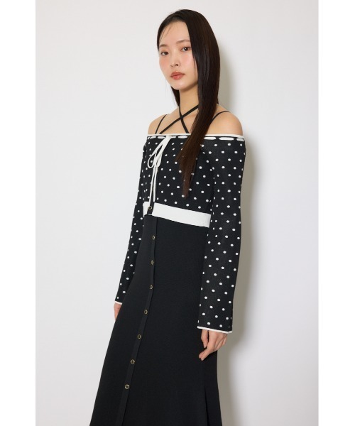 rienda(リエンダ)の「リボンカーデセットマーメイドニットワンピース 春服(ワンピース・レディース・ピンク/ブラック・FREE)」の7枚目の写真
